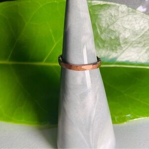 Raw Copper Ring Size 5.5 Band Jewelry Minimal Hammered Solid Handcrafted USA